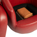 Upholstered Swivel Barrel Armchair With Storage Modern Living Room Side Chair For Bedroom Office Reading Spaces Pu Red Red Foam Upholstered