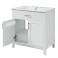 30 Inch Bathroom Vanity With Ceramic Sink And Large Storage The Perfect Choice For Small Bathrooms White Bathroom Solid Wood Mdf