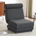 Single Sofa Chair Foldable Single Sofa Bed With Pillow,Portable Foldable Sofa Bed,Leisure Sofa Chair,Easy To Store,Made Ofand Wearable Linen,Dark Grey Dark Gray Modern Foam Linen