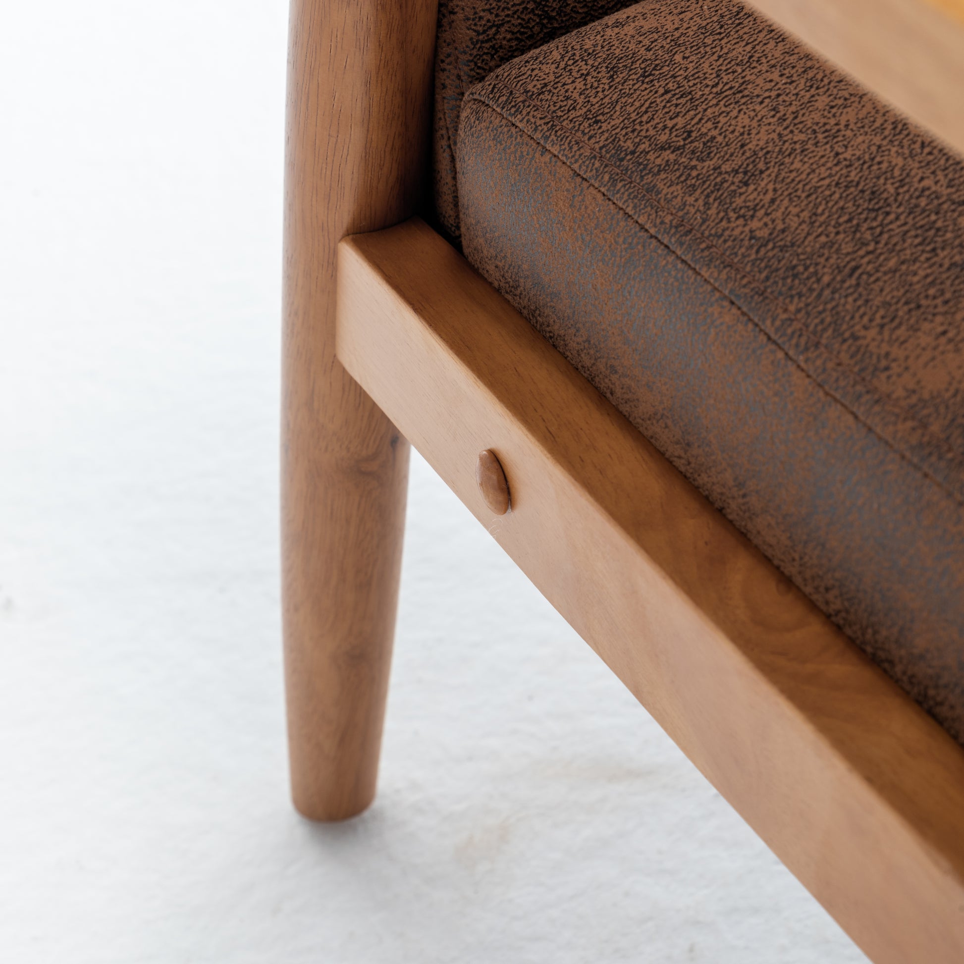 25.38'' Wide Classic Mid Century Modern Arm Chair, Light Brown Light Brown Microfiber