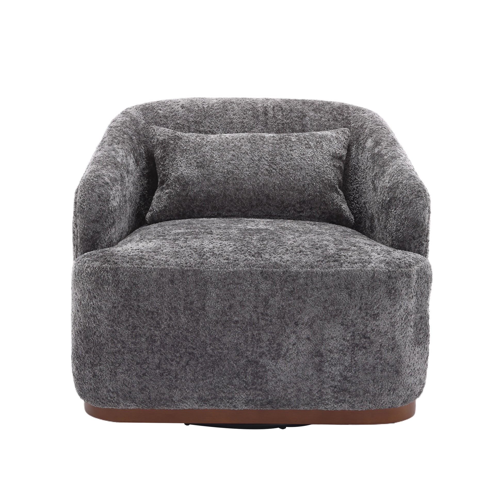 Coolmore Swivel Barrel Chair, Comfy Round Accent Sofa Chair For Living Room, 360 Degree Swivel Barrel Club Chair, Leisure Arm Chair For Nursery, Hotel, Bedroom, Office, Lounge Gray Boucle Gray Primary Living Space Foam Boucle