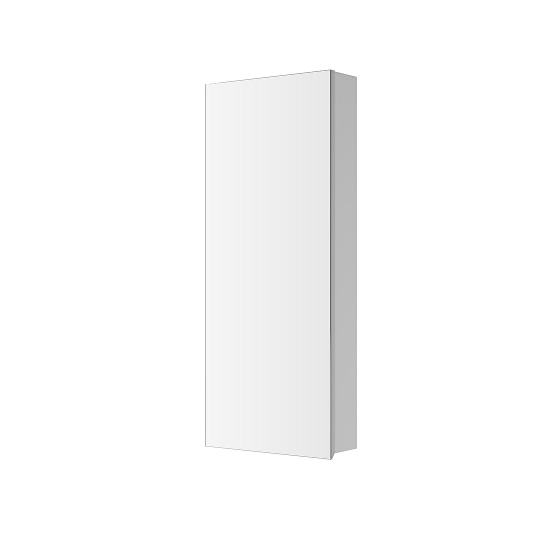 15'' W X 36'' H Bathroom Mirror Medicine Cabinet Wooden Door Medicine Cabinets For Bathroom, Wall Mounted Recessed Or Surface, Bathroom Mirror With Storage, Right Opening Door White Engineered Wood