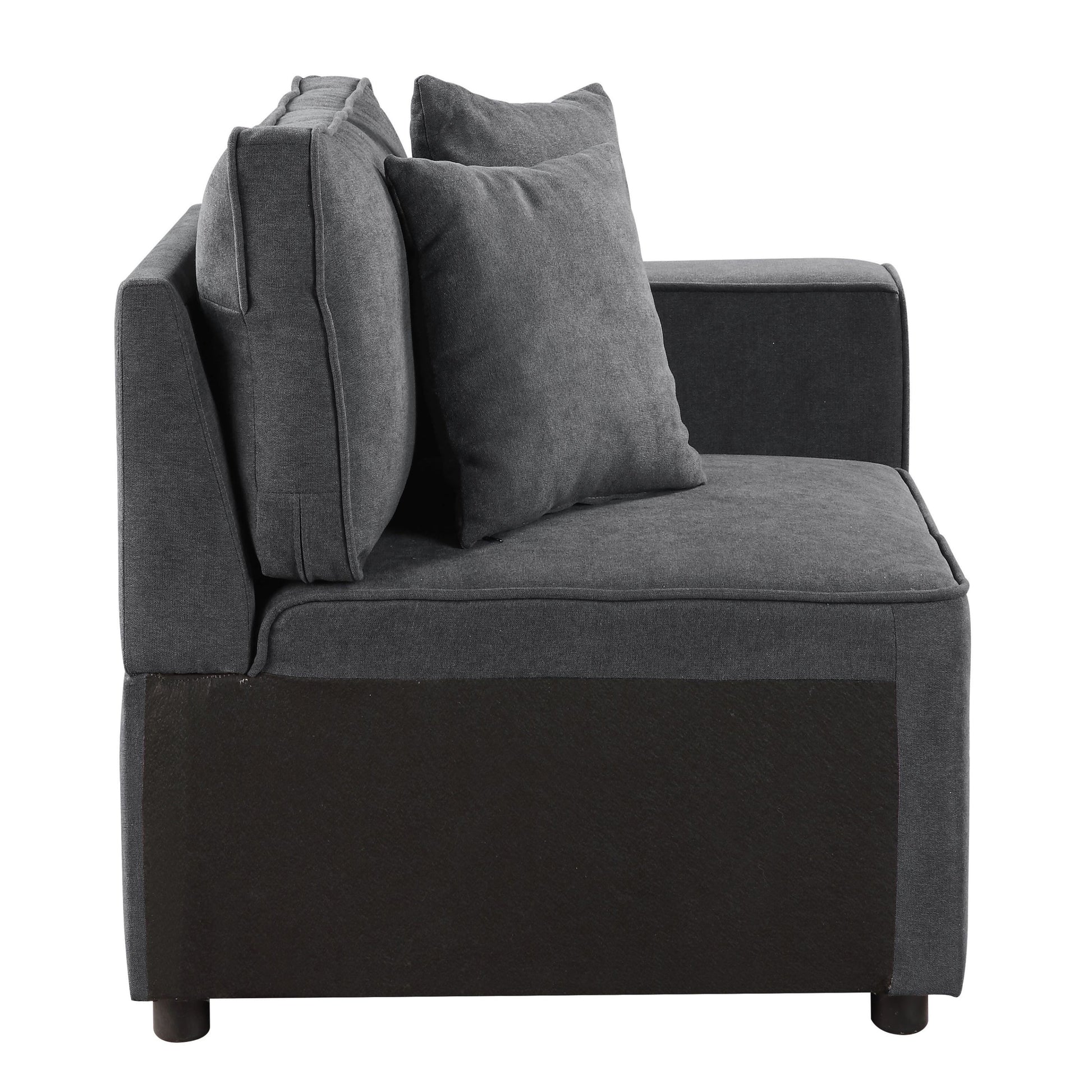 Grey Right Facing Loose Back Accent Chair Grey Primary Living Space Pine Wood Plastic