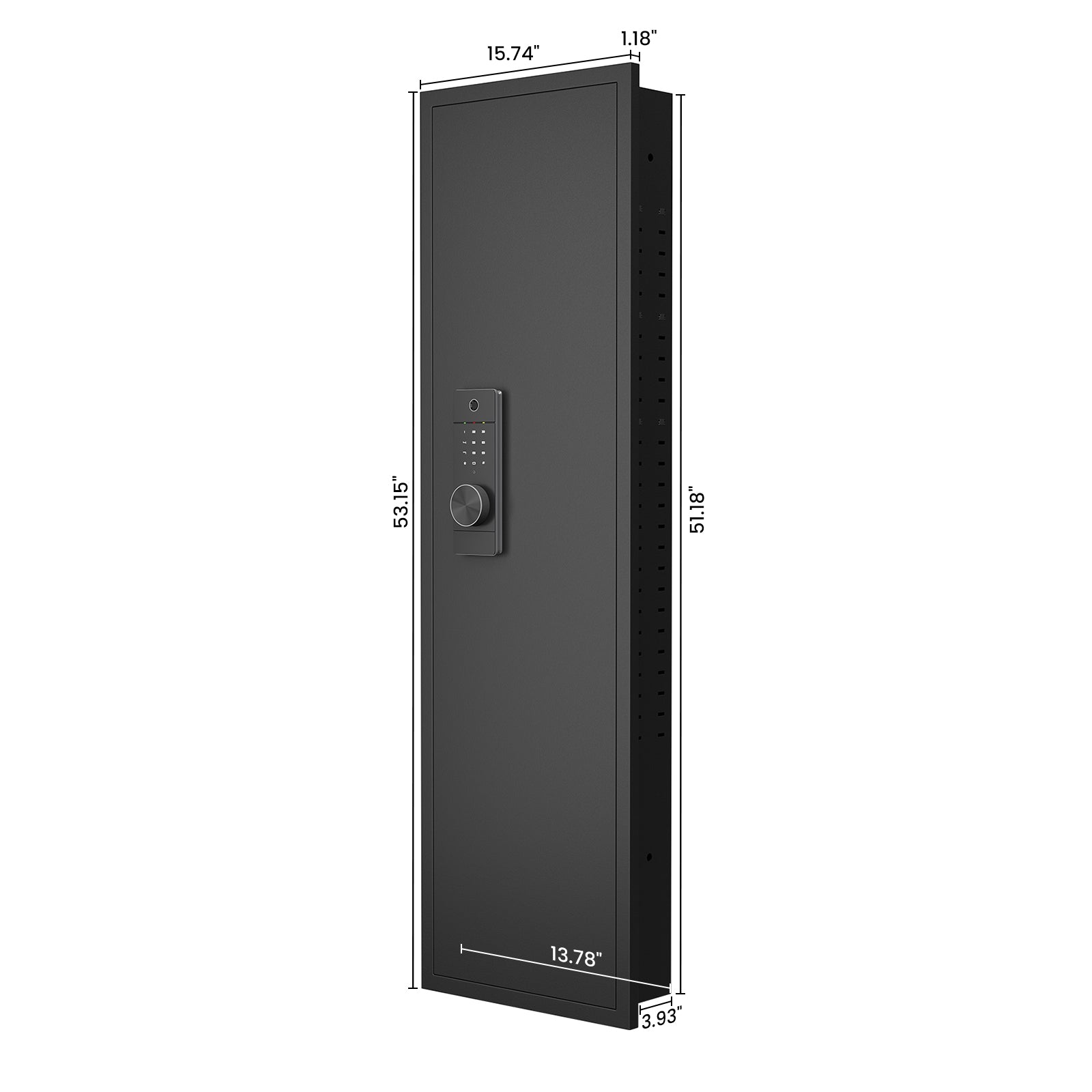 Fingerprint Touch Panel In Wall Safe,Hidden Wall Safe For Rifles And Pistols With Adjustable Shelves,Assembled Storege Safe For Firearm And Valuables Black Fingerprint Black Steel