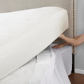 Wrap Around Adjustable Bedskirt White One Size White Microfiber