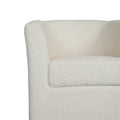 Teddy Velvet Swivel Chair, White, No Installation Required White Teddy