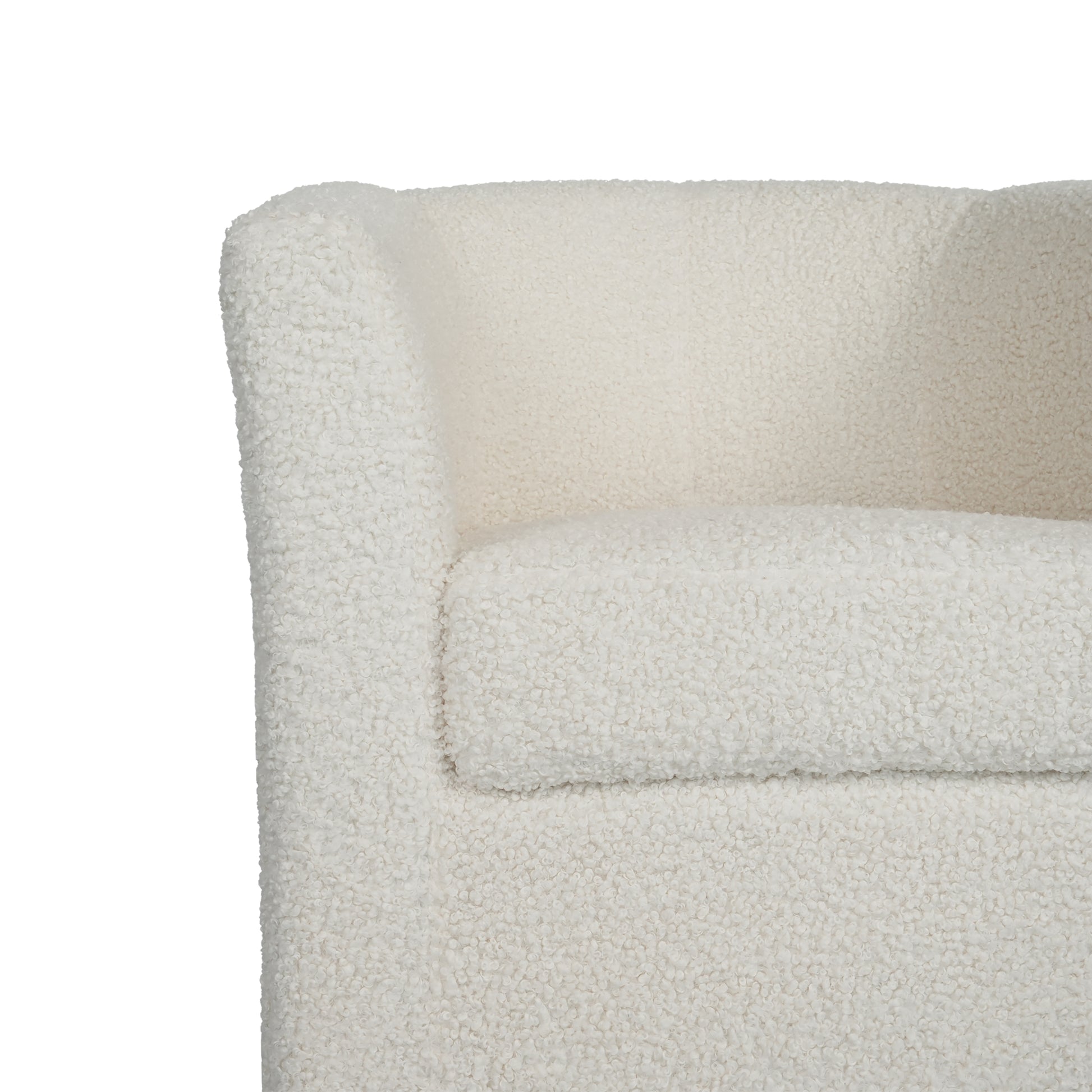 Teddy Velvet Swivel Chair, White, No Installation Required White Teddy