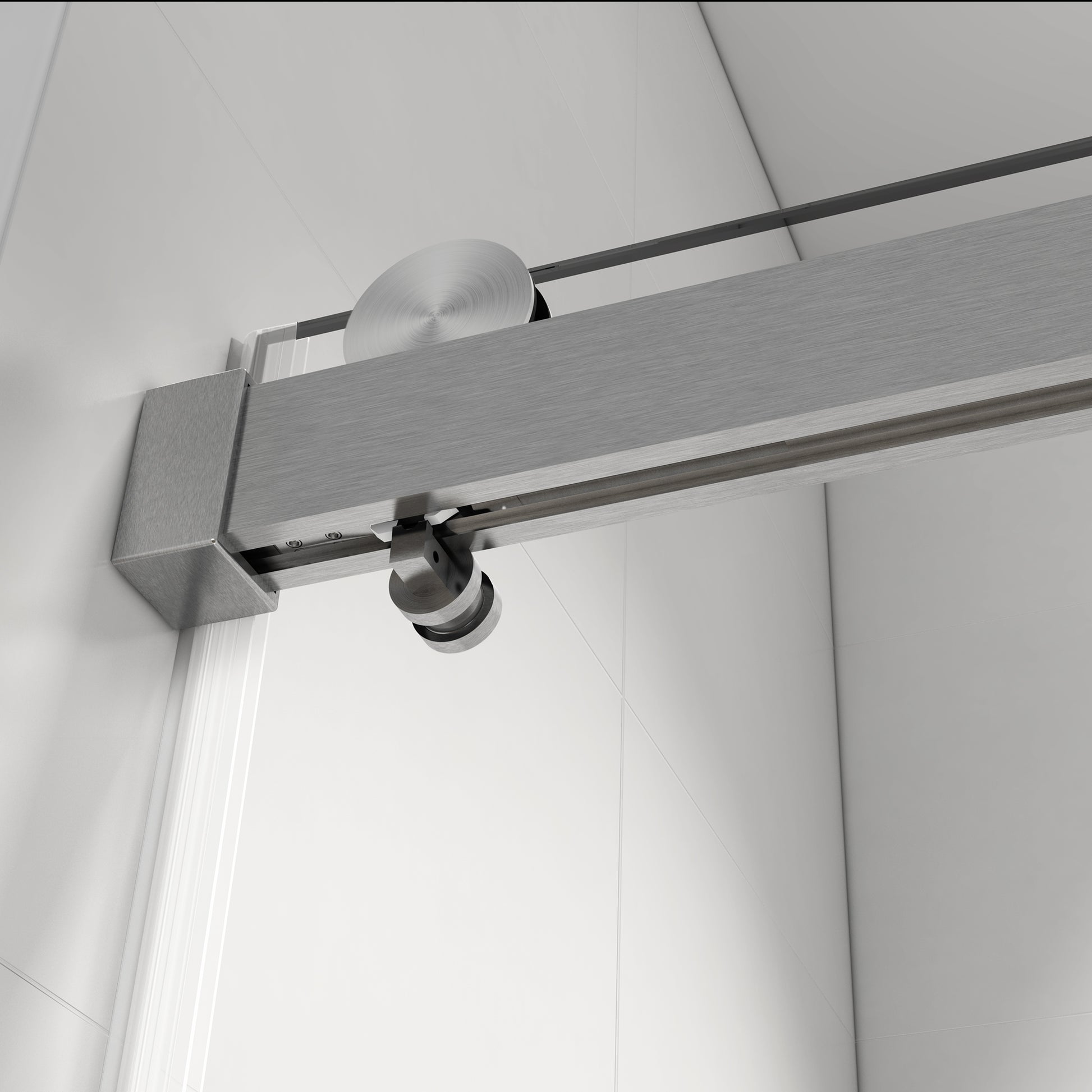 56" 60" W X 76" H Frameless Shower Door Soft Closing Single Sliding, 1 4" 6Mm Tempered Glass With Explosion Proof Coating, 24D01 60Bnx Brushed Nickel Brushed Nickel Bathroom Tempered Glass