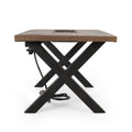 Brody Dining Fire Table Top 40,000Btu Tank Outside Brown Magnesium Oxide
