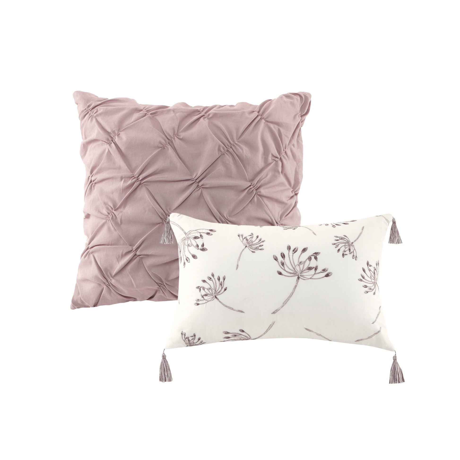 8 Piece Cotton Printed Comforter Set Blush King King Blush Polyester