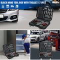 Tool Kit And Socket Wrench Set 216Pcs Basic Portable Manual Repair Tool Set For Home Use, Includes Case And Ratchet Wes And Wrenches, Suitable For Men And Women Black Carbon Steel