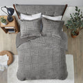 Fur Down Alternative Comforter Mini Set King Grey Faux Fur