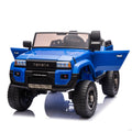 24V Two Seater Kids Ride On Car W Parents Remote Control, Licensed Toyota Lc250,2Wd,110W Motors,With Shovel,Three Point Seat Belt,Slow Start,Speed Adjustment,Bluetooth,Music For Kids Aged 3 . Blue 100 149 Lbs Polypropylene