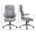 Vinsetto High Back 360 Swivel Ergonomic Home Office Chair With Flip Up Arms, Faux Leather Computer Desk Rocking Chair, Grey Grey Pu Leather
