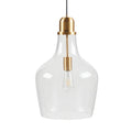 Bell Shaped Glass Pendant Gold Clear Dia.13