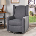 Swivel Glider Recliner Charcoal Fabric