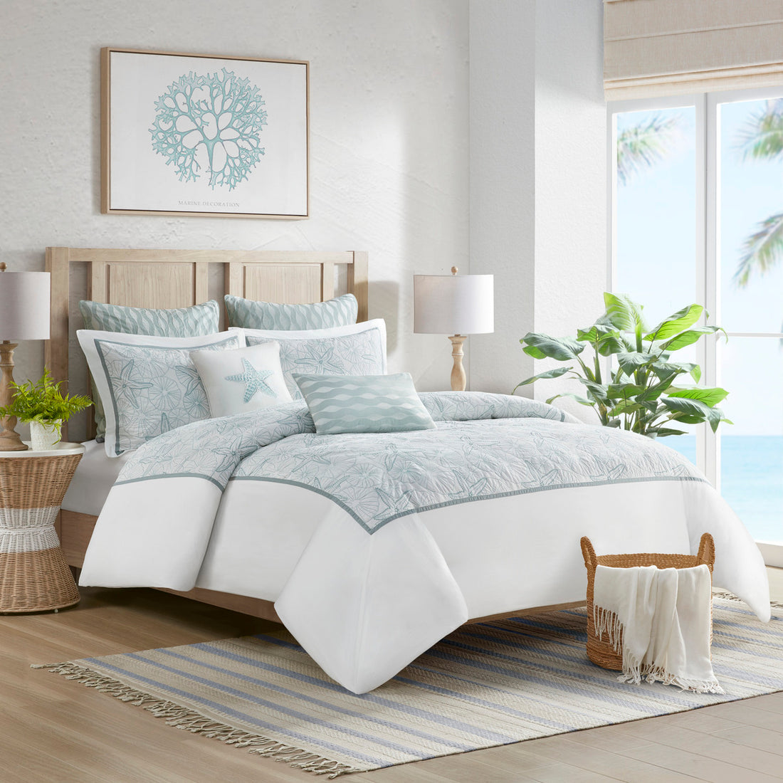 Duvet Cover Mini Set White Full Queen Queen Multicolor Cotton
