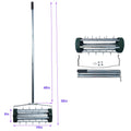 Heavy Duty Rolling Lawn Aerator,Rolling Lawn Aerator, Rotary Push Tine Spike Soil Lawn Aerator Gardening Tool With 3 Piece Long Steel Handle For Garden Yard Grass Maintenance,Garden Yard Rotary Push Silver Abs Steel Q235