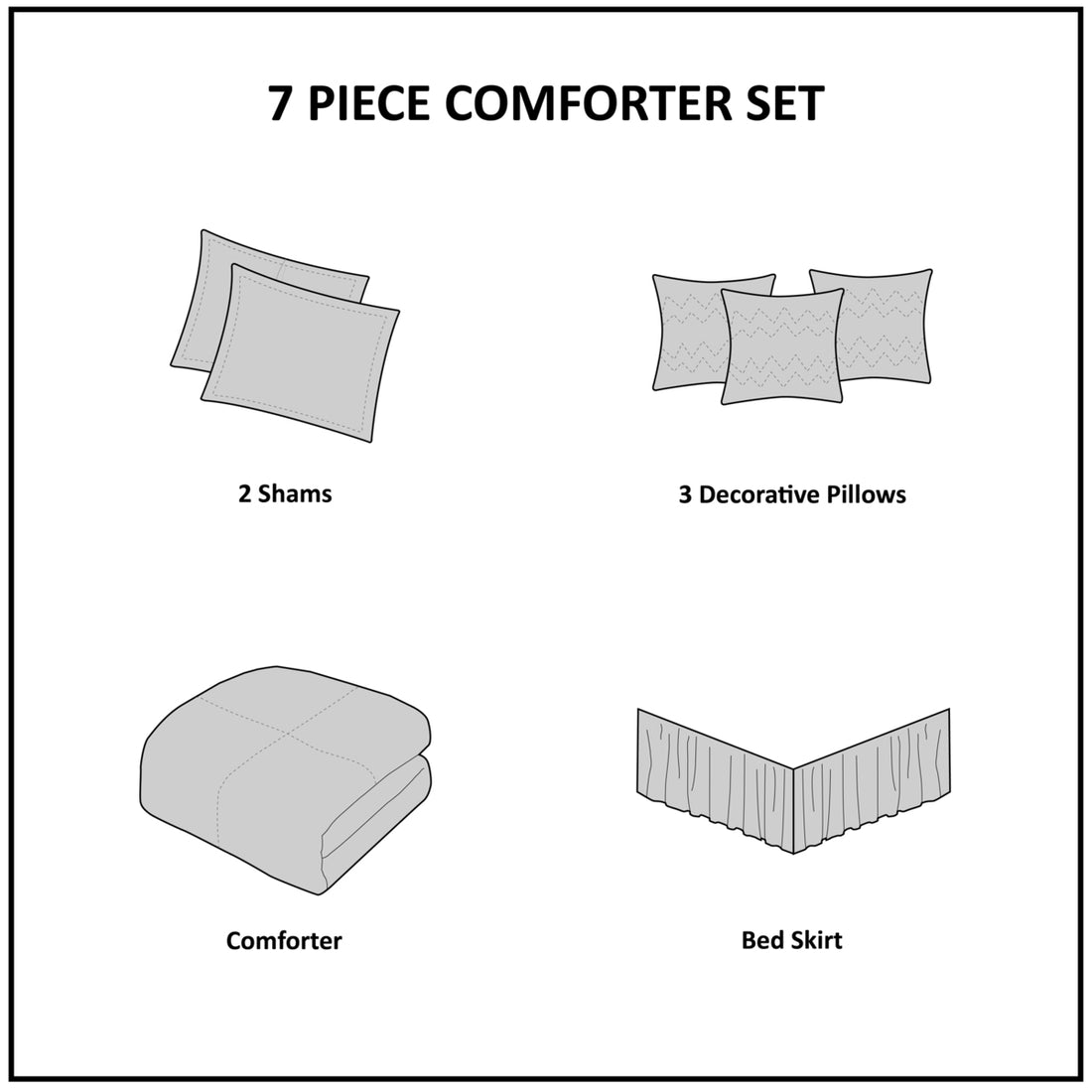 Embroidered 7 Piece Comforter Set Navy King King Navy Polyester