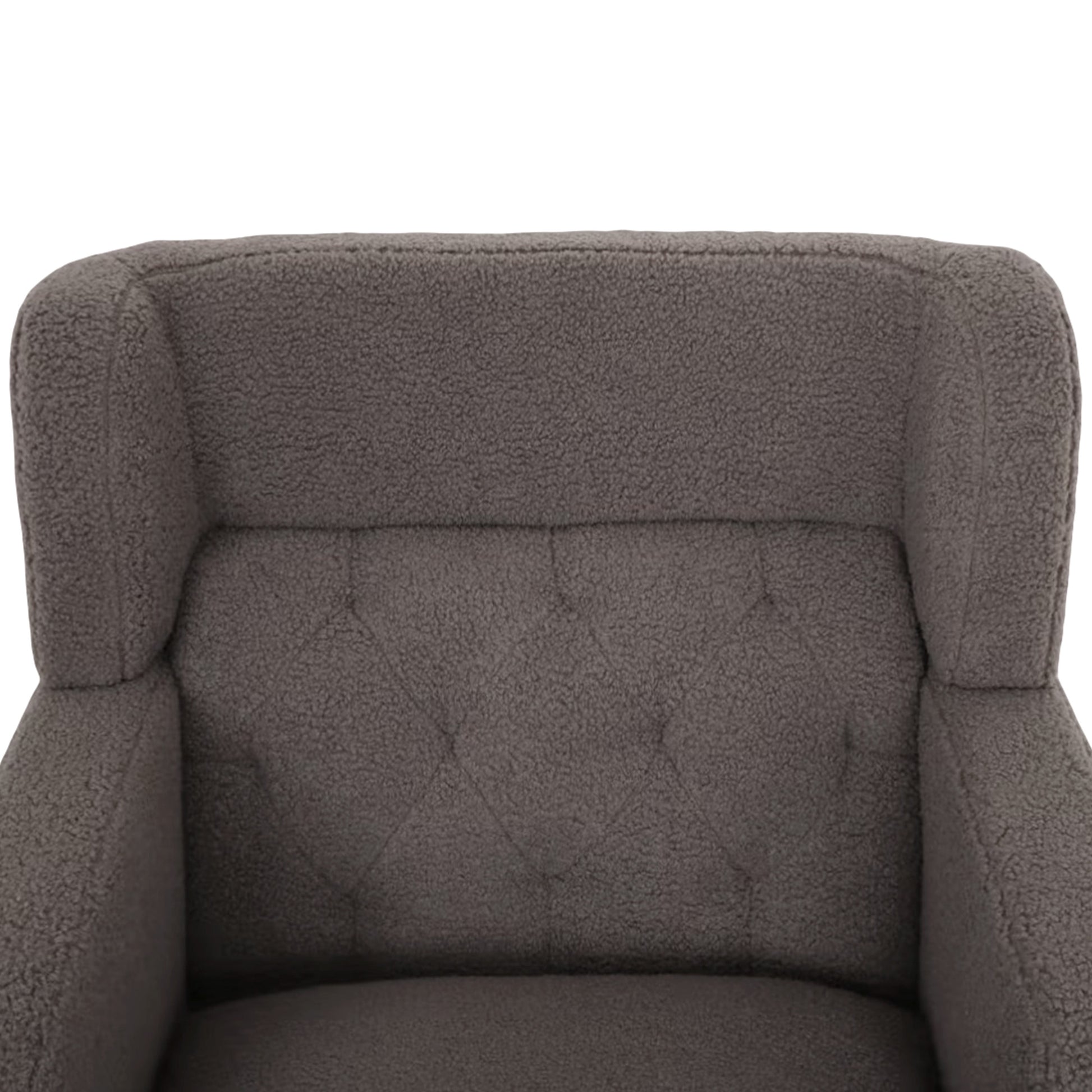 Upholstered Accent Chair Tufted Armchair For Living Room And Bedroom, Russet Brown Brown Birch Foam Teddy