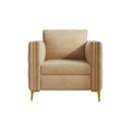 Accent Chair For Living Room Upholstered Arm Chair With Metal Legs Velvet Khaki Khaki Foam Fabric