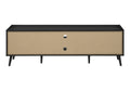 Tv Stand, 72 Inch, Console, Media Entertainment Center, Storage Cabinet, Living Room, Bedroom, Brown And Black Laminate, Black Wood Legs, Contemporary, Modern Black 80 89 Inches Particle Board