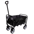 Minimeetall Strap Collapsible Foldable Wagon Cart With Strapping System, Beach Wagonutility Cartutility Wagon Grocery Cart For Camping Shopping Sports Gardeing Fishing Supports 225Lbs Black Black