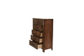 Oak Finish 1Pc Chest Of Drawers Wooden Texture 5X Drawers Storage Bedroom Furniture Oak Bedroom Contemporary,Modern,Transitional Rubberwood Particle Board Mdf,Rubber Wood