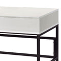 Verster Natural & Black Finish Writing Desk W Usb Black,Natural Metal,Synthetic Wood