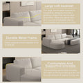 104.32*66.92 Modular Sectional Sofa Sleeper Couch, Sectional Sofa With Chaise And Ottoman, Convertible U Shaped Modular Sofa Set. Compressed Sponge, White. Combo A 2B 2D White Primary Living Space