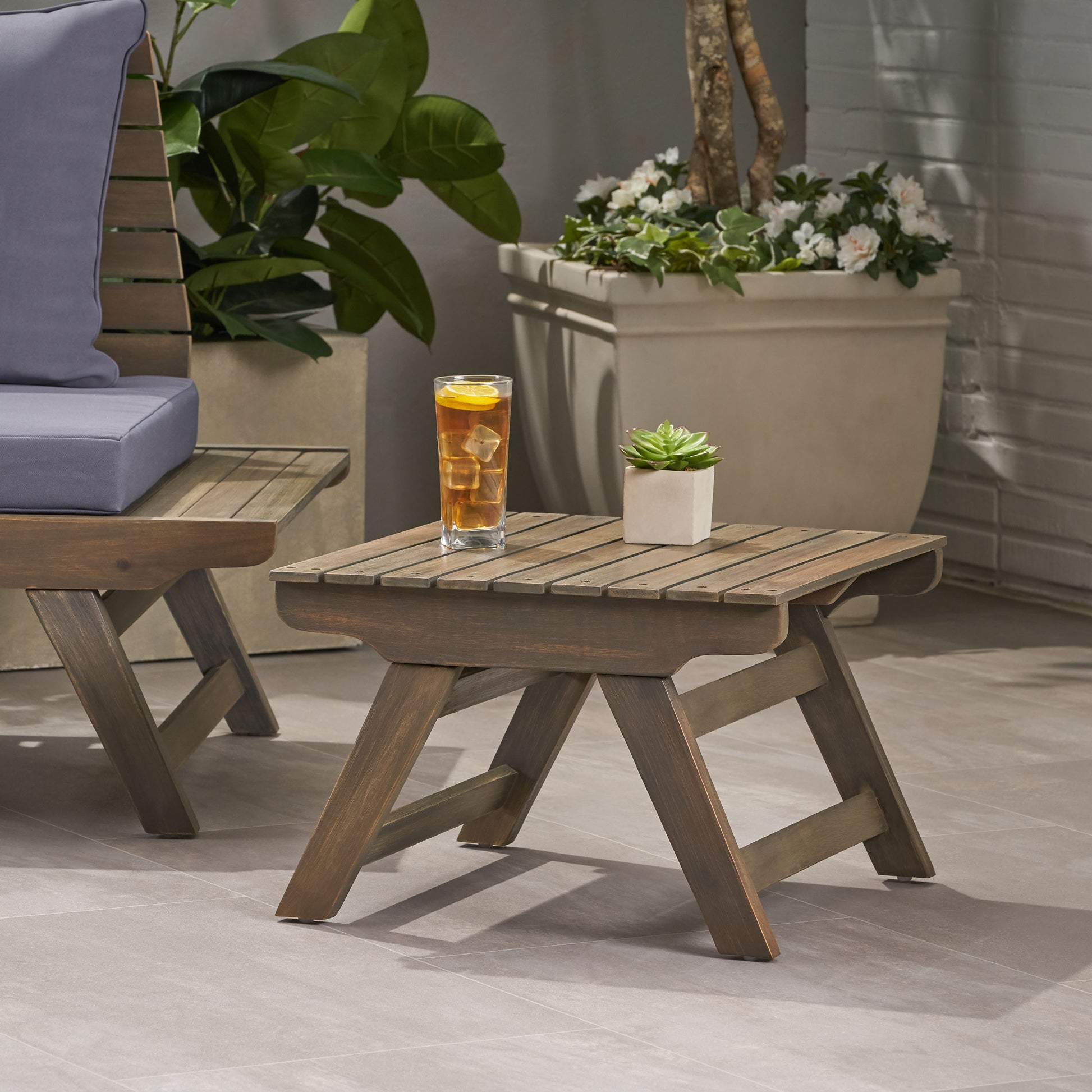 Sedona Side Table Grey Wood