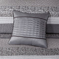 6 Piece Reversible Jacquard Quilt Set With Throw Pillows Grey Taupe King Cal King Grey Taupe Cotton