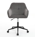 Velvet Office Desk Chair, Modern Home Desk Chair With Wheelsvanity Chairs For Living Room, Bedroom,Study Room Grey Black Foam Polyester Blend