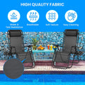 2 Set Zero Gravity Chairs Patio Portable Reclining Folding Lounge Chair Beach Camping Chairs With Pillow And Cup Holder Trays For Garden, Poolside, Black Black Steel