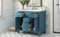 36'' Bathroon Vanity With Resin Sink Combo Set,Modern Freestanding Single Bathroom Cabinet With 4 Drawers & 2 Cabinets,Storage Cabinet For Bathroom, Solid Wood Frame Vanity Set Same As Sw000130Aac