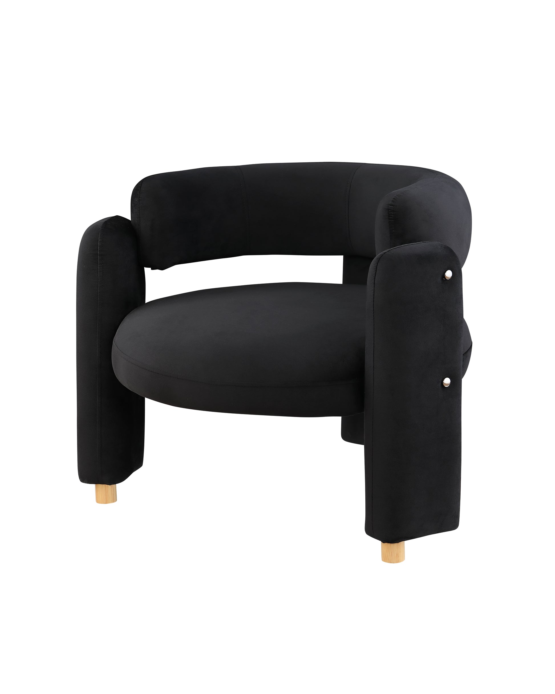 Accent Chair Black Fabric