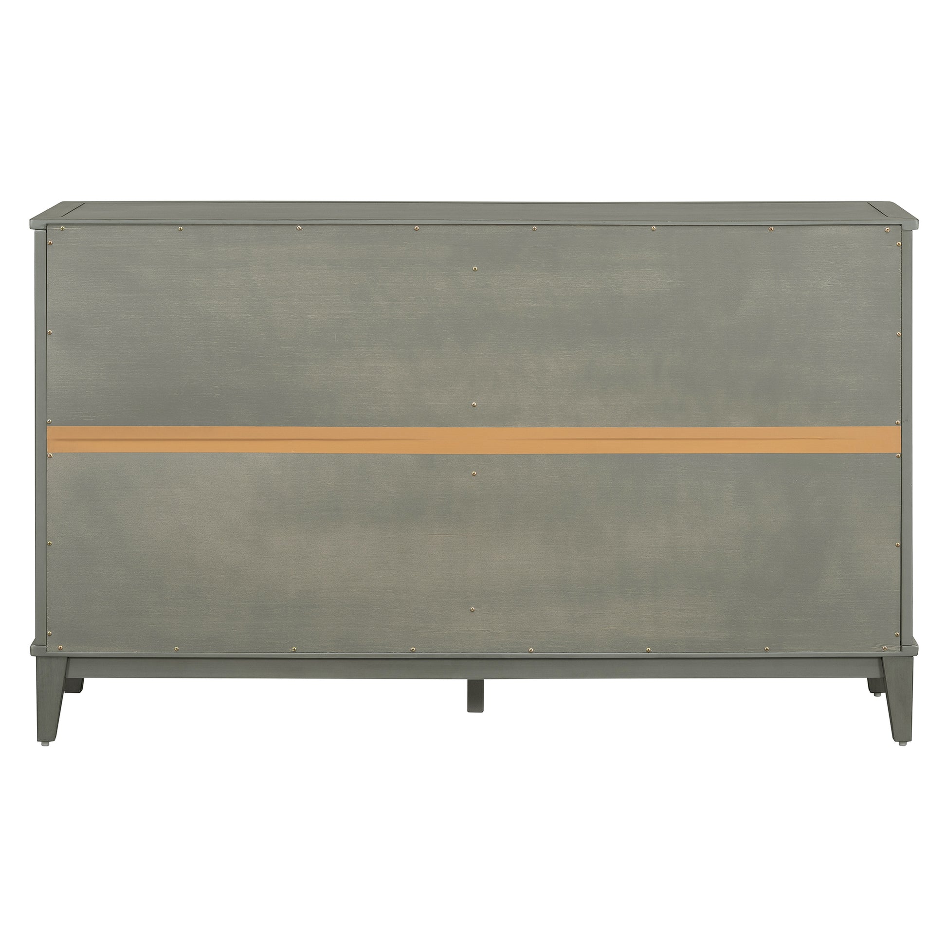 Sideboard With 4 Door Large Storage Buffet With Adjustable Shelves And Metal Handles For Kitchen, Living Room, Dining Room Antique Gray Antique Gray Solid Wood Mdf