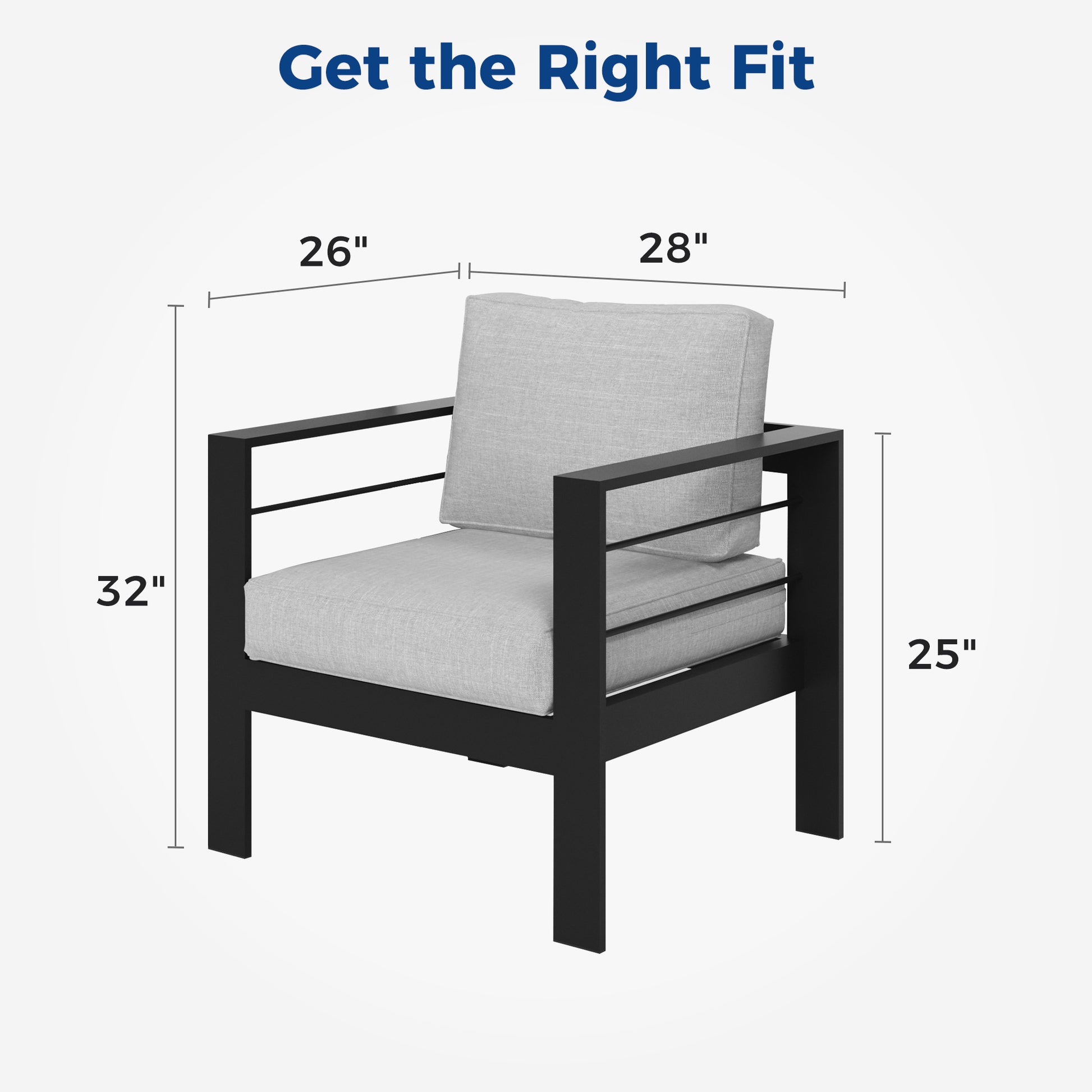 Aluminum Outdoor 2 Pcs Sofa Patio Couch, All Weather Metal Outdoor Couch With 5" Thick And Soft Cushion Light Gray Light Gray Aluminium