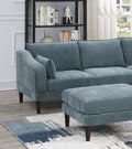 Contemporary 5Pcs Modular Sectional Set One Arm Chairs Armless Chair Ottoman L Shaped Sectional Mineral Morgan Fabric Grayish Primary Living Space Cushion Back Classic,Contemporary,Modern Modular