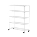 Warehouse, Supermarket, Kitchen, And Other 5 Layer Heavy Duty Adjustable Shelves With Wheels And Adjustable Feet, Each Metal Frame Bearing 300 Pounds. 59.45