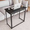Techni Mobili 31.5 In. Folding Desk For Small Spaces, No Assembly Required, Black Black Office Modern Rectangular Rectangular Particle Board,Steel
