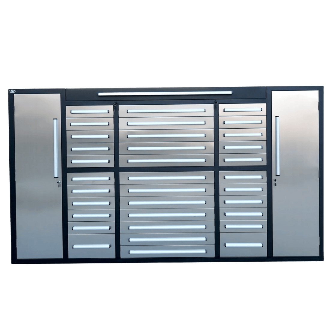 9Ft Storage Cabinet 34 Drawers Silver Steel