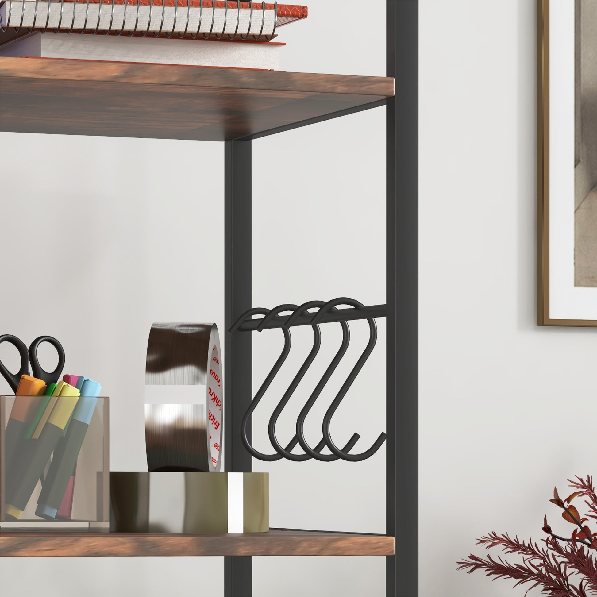 Vinsetto 2 Drawer Mobile File Cabinet With Lock & Hanging Bar, Rustic Brown Rustic Brown Particle Board