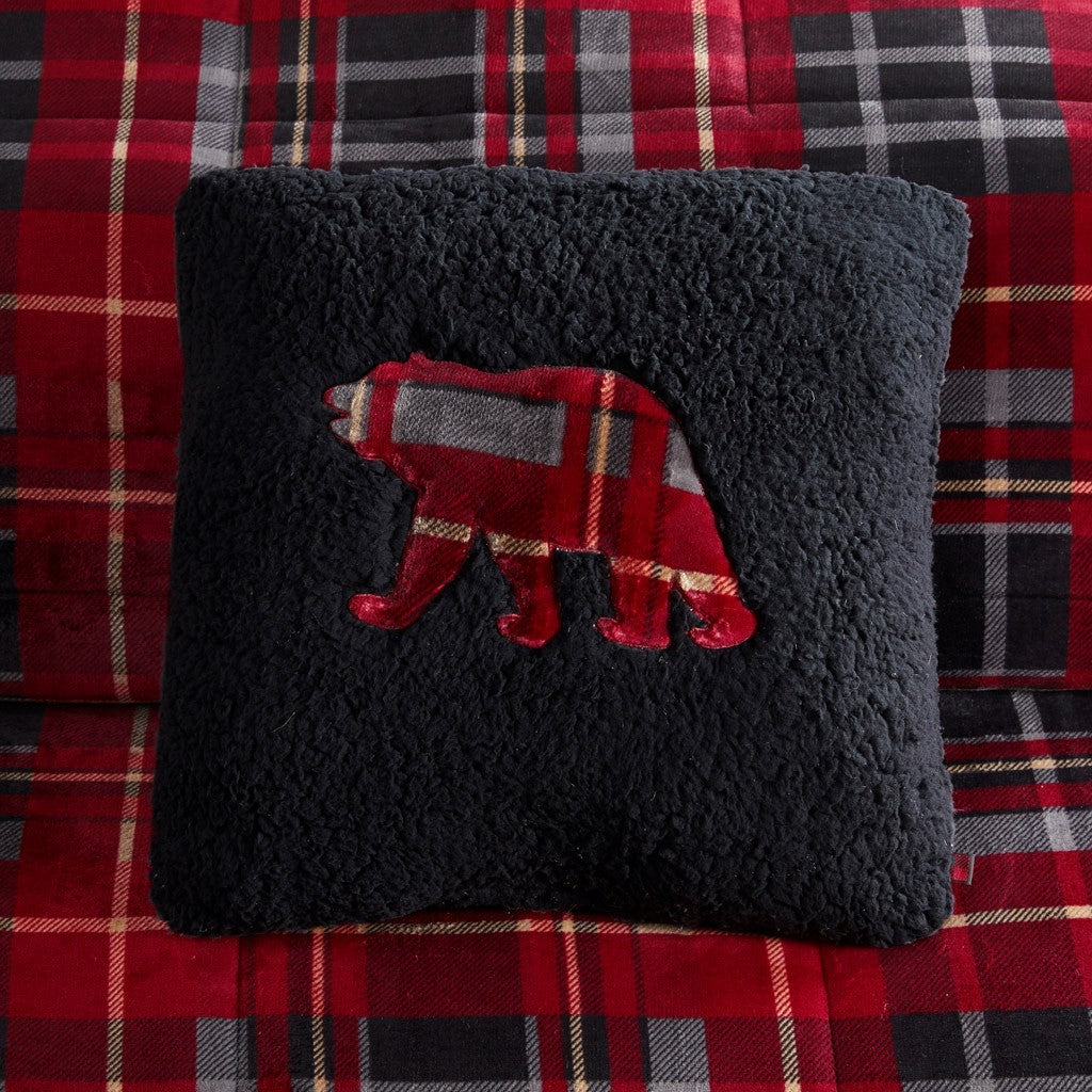 Plush To Sherpa Down Alternative Comforter Set King Multicolor Polyester