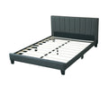 Gorgeous 1Pc Queen Size Bed Charcoal Polyfiber Platform Bedframe Slats Bedroom Furniture Box Spring Not Required Queen Charcoal Wood Bedroom Modern,Transitional Rubberwood Bed Frame Foam
