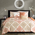 6 Piece Printed Quilt Set With Throw Pillows Multi King Cal King King Multi Cotton