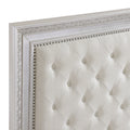 Classic Luxury Pearl White Finish King Bed Button Tufted Upholstered Headboard Bedroom Furniture 1Pc, Dart Molding Design Panels Box Spring Required King White Wood Bedroom Bed Frame Polyester Wood