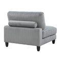 6Pc Modular Sectional Set Gray Corduroy Upholstery 3X Armless Chairs 3X Corner Seats Soft Pillows Living Room Furniture Gray Corduroy Wood Primary Living Space Contemporary,Modern Modular
