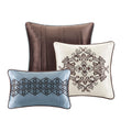 7 Piece Comforter Set Blue Queen Queen Blue Polyester
