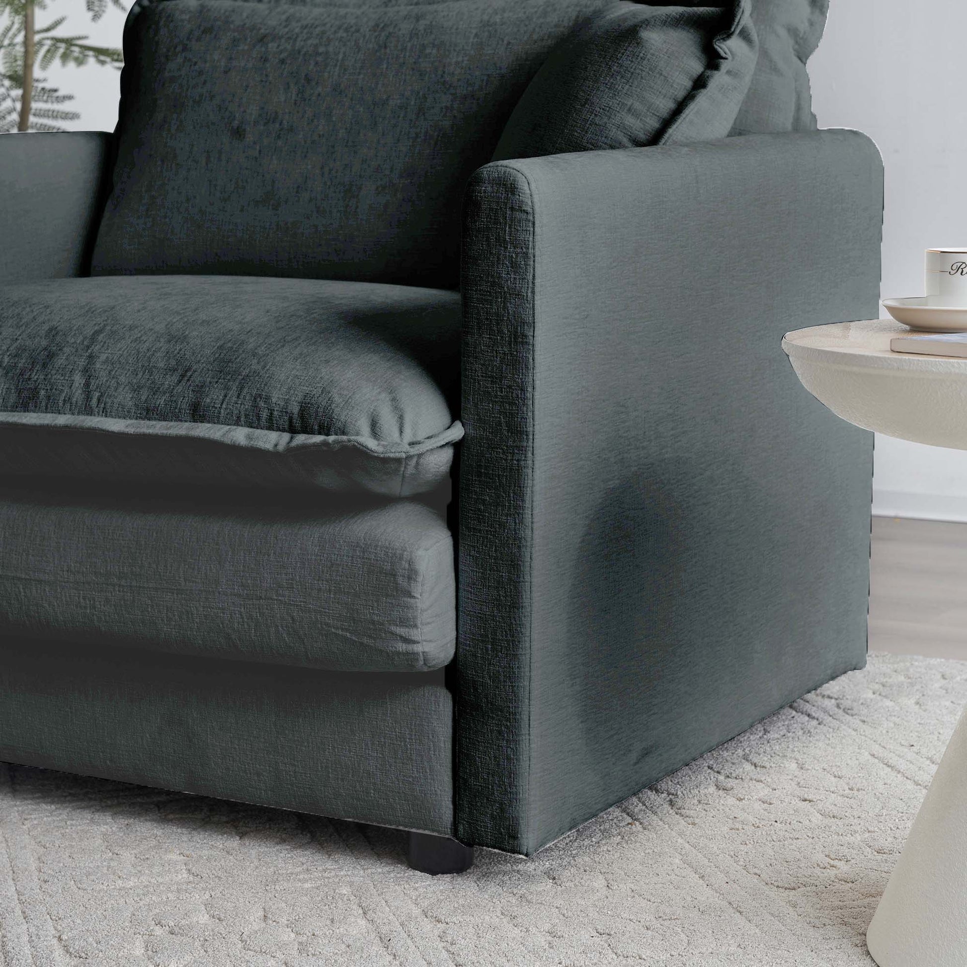 U Shaped Sectional Sofa W Reversible Footrest, 5 Seater Convertible Corner Couch With 2 Ottomans ,Modern Minimalist Soft Sofa & Couch For Living Room ,Gray Chenille Gray Chenille 3 Seat